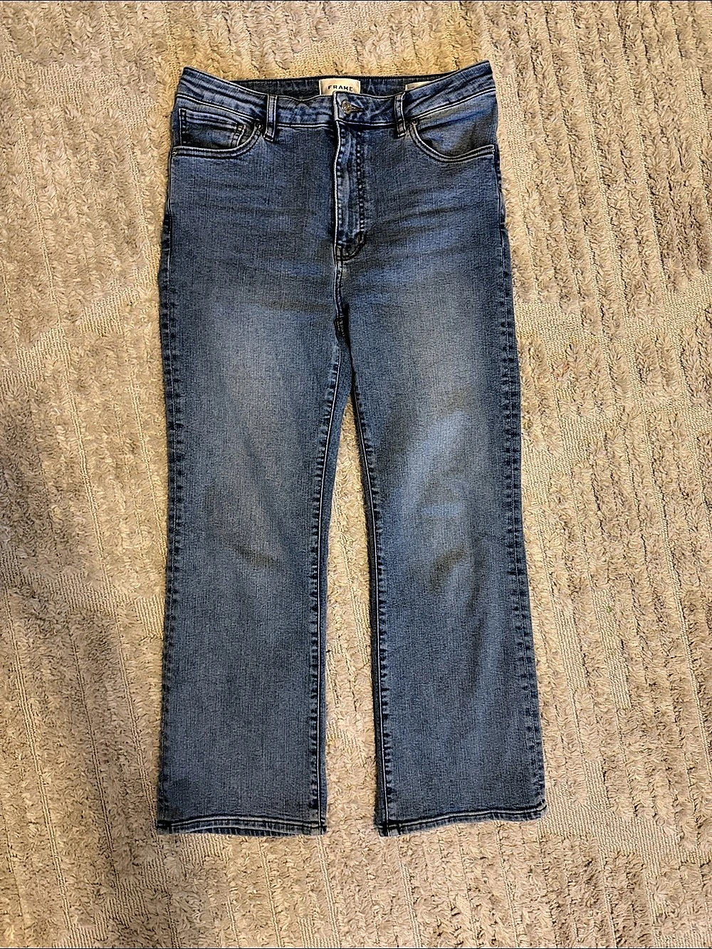 FRAME The Reboot Crop Straight Leg Jeans Blue Waist 30